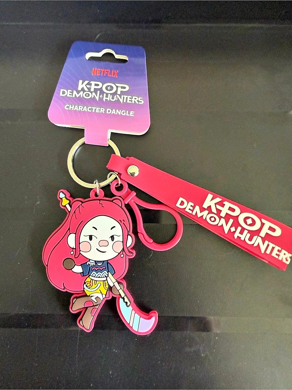 Netflix KPop Demon Hunters Character Dangle Keychain Pink & Red